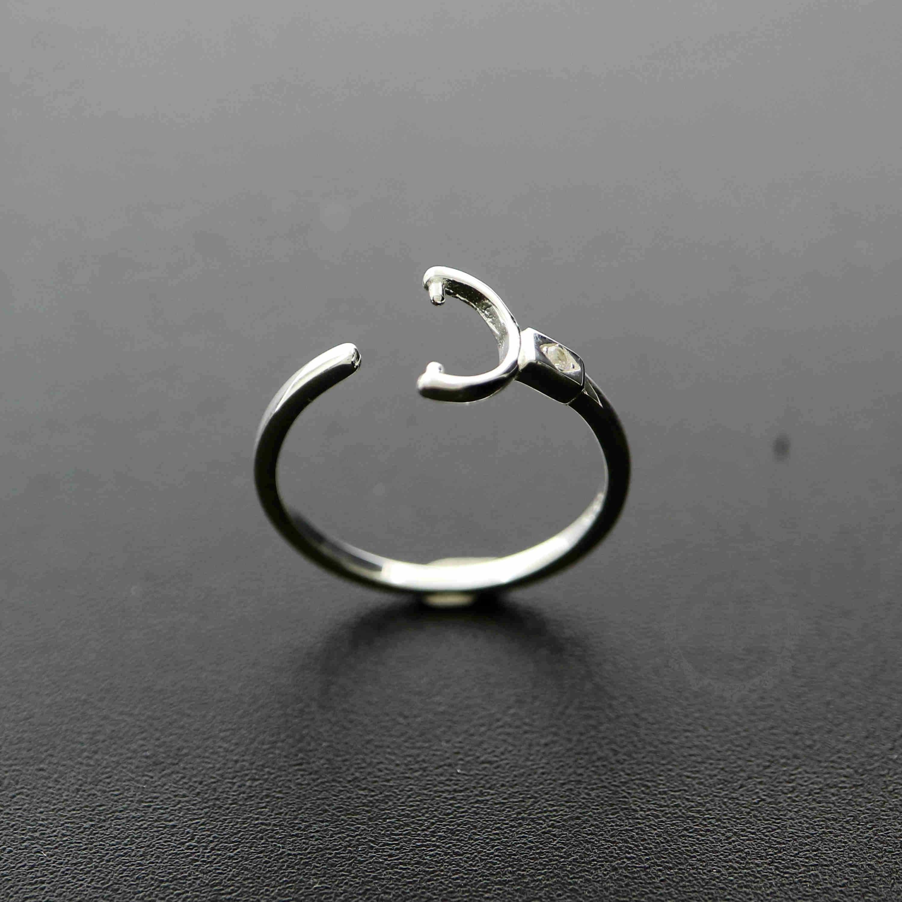 1Pcs 6MM Round Bead Satellite Setting Solid 925 Sterling Silver Bezel Tray DIY Adjustable Ring Settings 1294115 - Click Image to Close